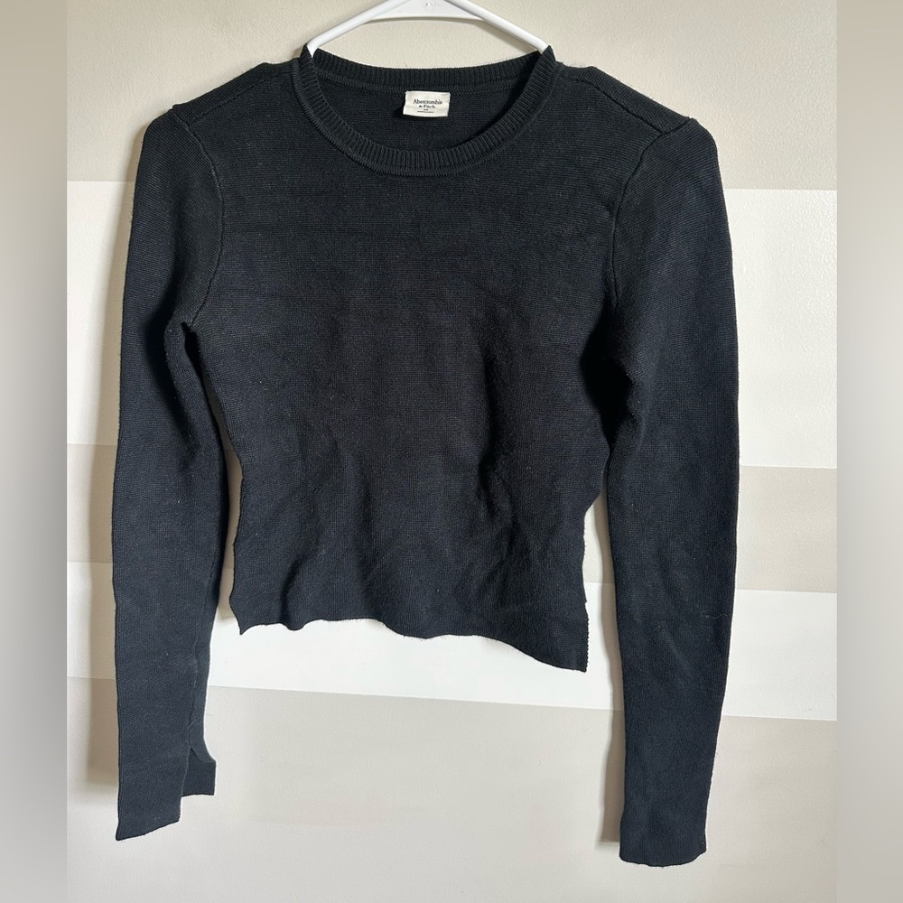 Abercrombie and Fitch Black Long Sleeve heavy knit top